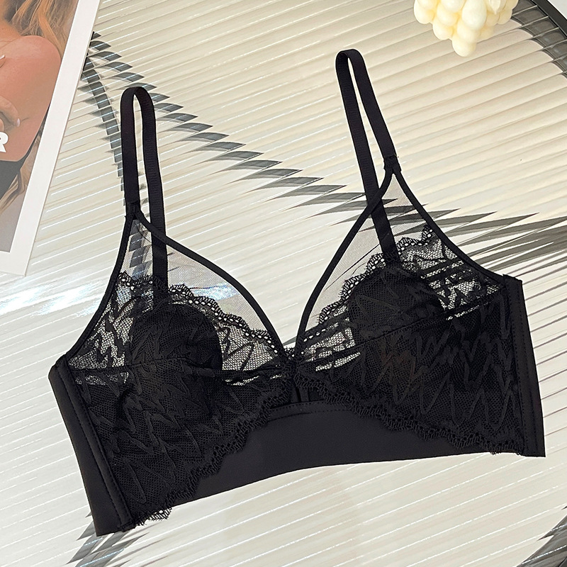 T Shirt Bra Seamless - เสื้อครอปท็อปเซ็กซี่ลูกไม้เว้าลึกด้านหลัง สายเดี่ยวตาข่ายโปร่ง บราในตัว สีพื้น ไร้รอยต่อ ถอดแผ่นรองหน้าอกได้