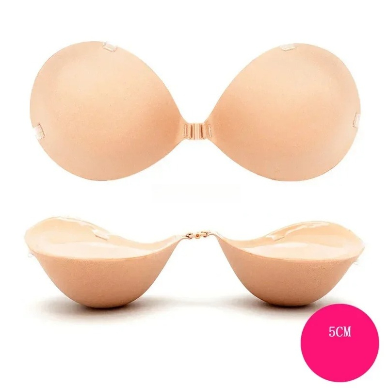 Backless Bra Sticky - บราซิลิโคนแบบดันทรง 5 ซม./6 ซม. สำหรับชุดแต่งงาน แผ่นเสริมหน้าอกแบบกาวไร้สาย