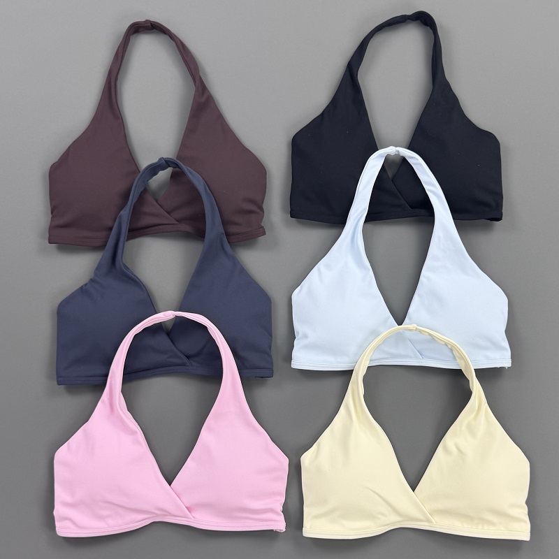 Sports Bra Racerback - เสื้อออกกำลังกายผู้หญิง ทรงฮอลเตอร์เน็ค สปอร์ตบรา คอไขว้ด้านหน้า คอวี มีฟองน้ำเสริม