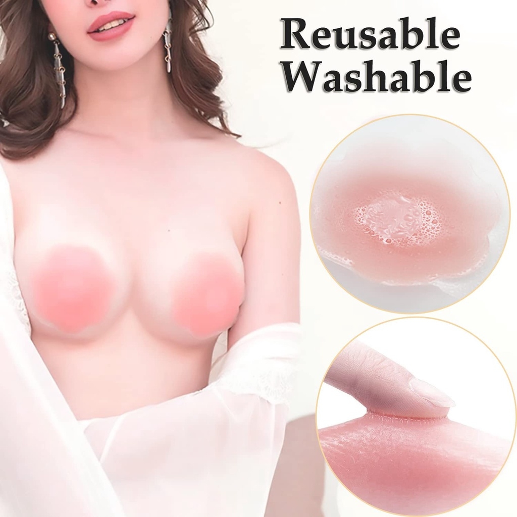 แผ่นปิดจุกนมซิลิโคนแบบแปะ 6/12 - Push Up Bra Silicone บทวิจารณ์และราคา